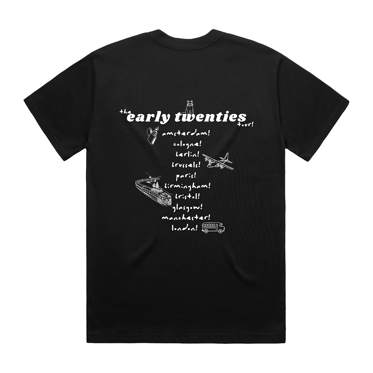 Cat Burns - Early Twenties Black 2024 Tour T-Shirt